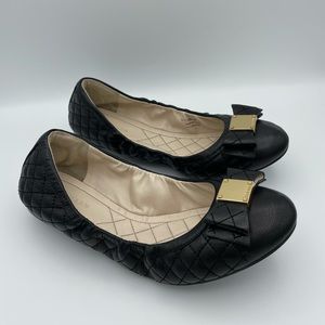 Cole Haan Emory Quilted Bow Ballet Flat - Black Leather